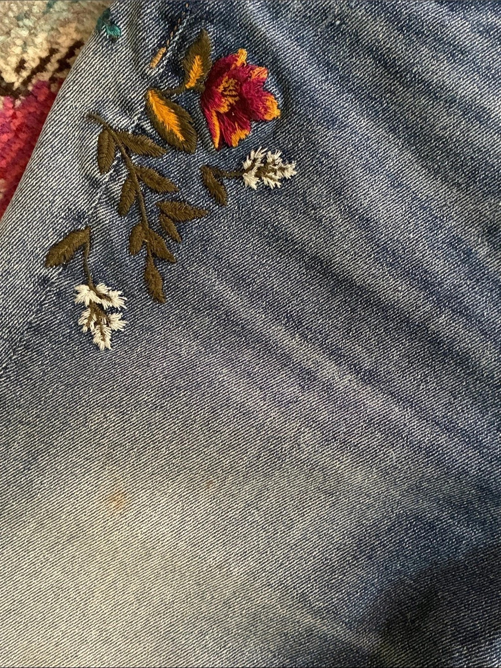 Driftwood x Free People Farrah Fall Flowers Embroidered Flare Jeans 29 - Picture 9 of 9
